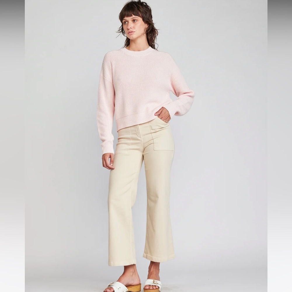 NWT Self Contrast Aria High Waist Pant in Oatmeal.  Size 27